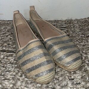 Kate Spade Lilliad Glitter Striped Espadrille flats